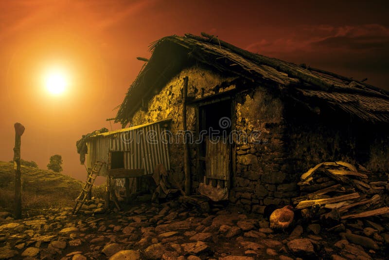 The Sunny House stock photo. Image of light, house, golden - 57557096