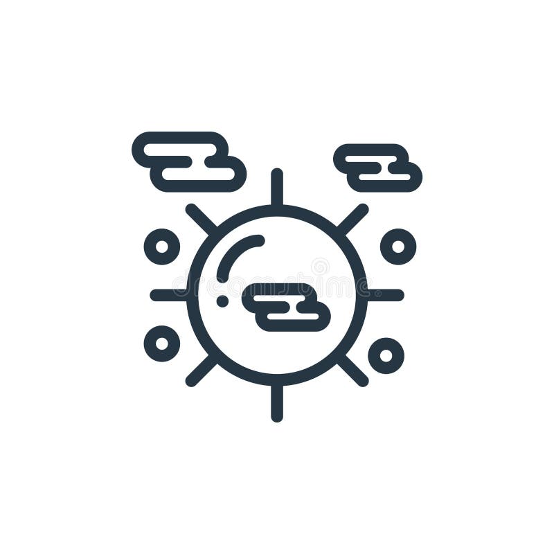 Sunny Icon Vector From Weather Concept. Thin Line Illustration Of Sunny