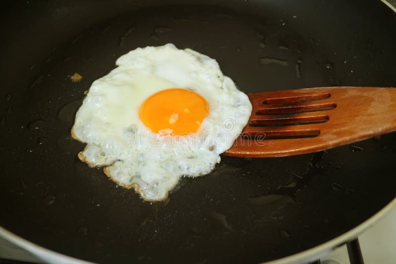 Sunny Side Up Egg in a Fry Pan Ready for Serving Stock Image Image of
