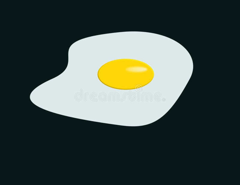 Fried Egg Sunny Side Up On Black Background Stock Illustration - Download  Image Now - Sunny Side Up, Animal Egg, Black Background - iStock