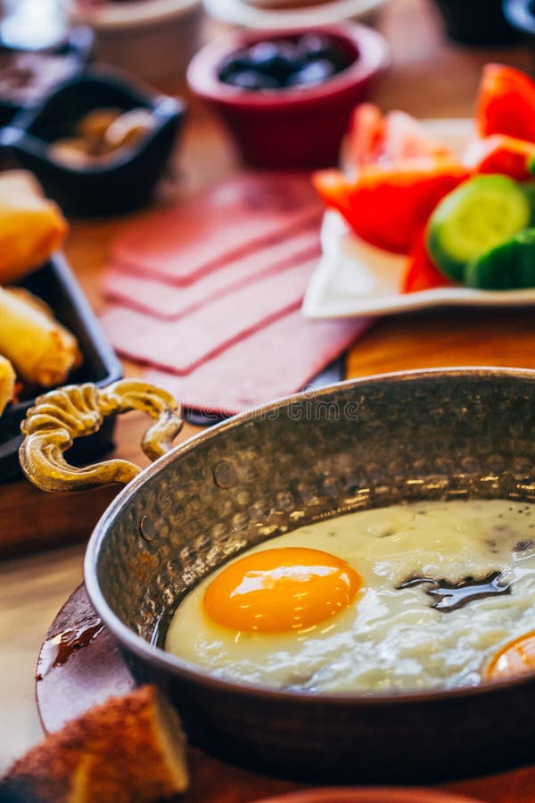 Frying Pan With Sunny Side Up Egg Stock Photo Image of yolk, side