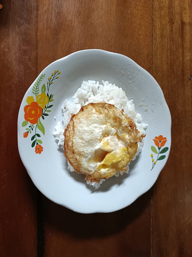 Sunny Side Up Egg and White Rice Stock Photo Image of side, delicious
