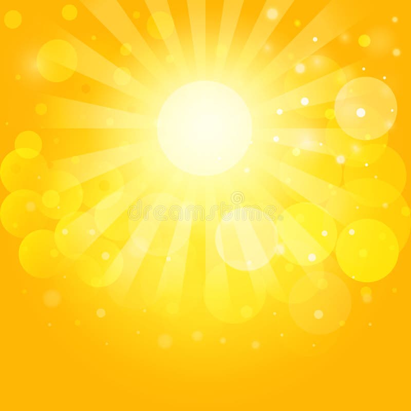 Sunny skies and bokeh. Vector background