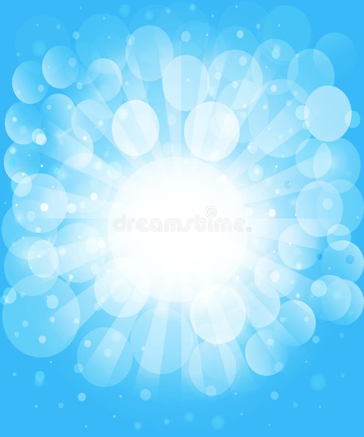 Sunny skies and bokeh. Vector background