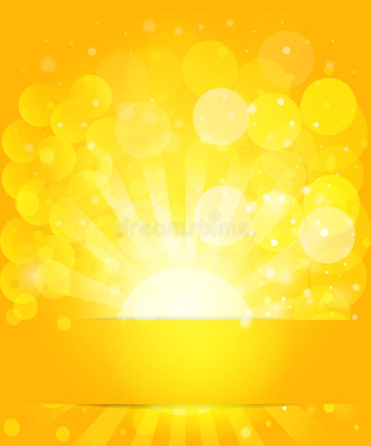 Sunny skies and bokeh. Vector background