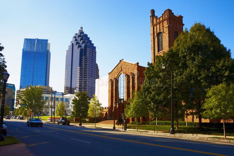 Sunny street in Atlanta, GA