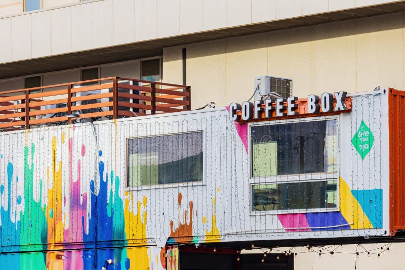 Sunny View of the Coffee Box in El Paso Downtown Editorial Image
