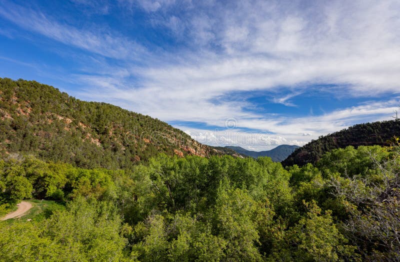 Sunny view of the landscape of the Rifle Falls stock photography