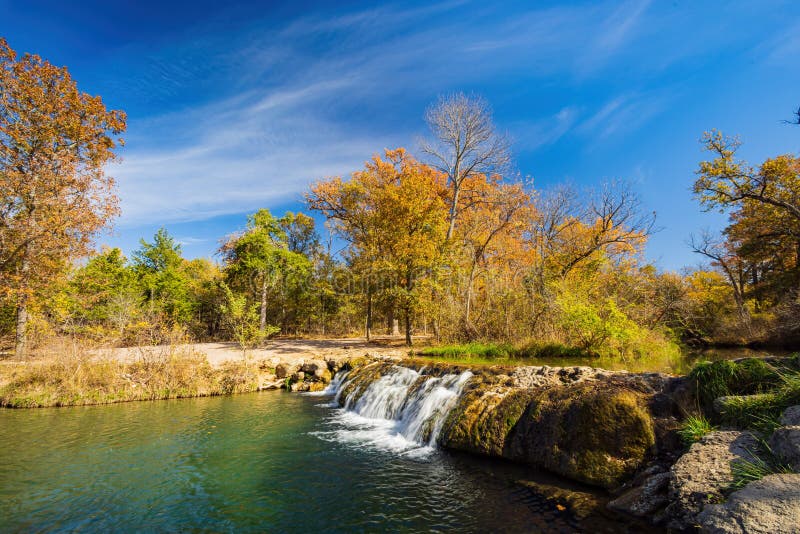 Sunny view of the Little Niagara Falls of Chickasaw National Recreation Area