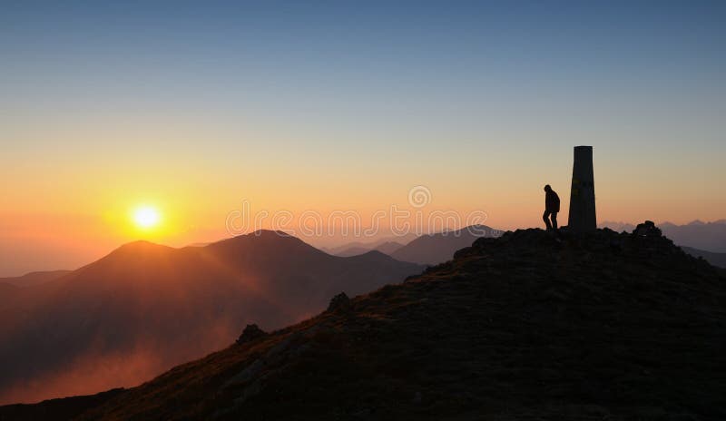 Sunrice in mountain peak