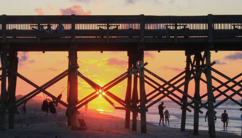 Sunrise on Atlantic Ocean at Folly Beach SC royalty free stock image Sunrise on Atlantic Ocean at Folly Beach SC royalty free stock image
