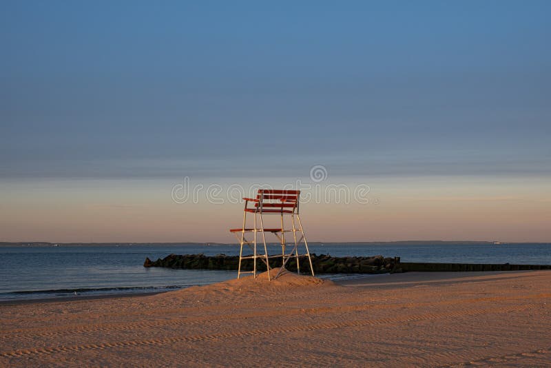 Sunrise on the beach in Coney Island New York City