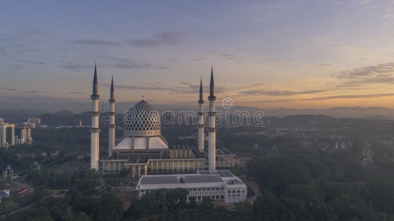 A Sunrise At Blue Mosque, Shah Alam Editorial Stock Image ...
