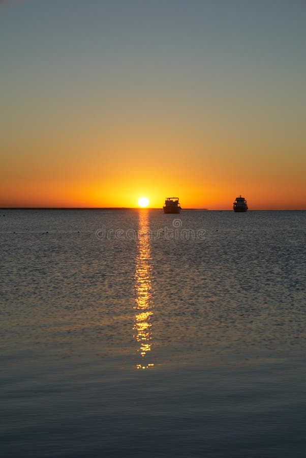 Sunrise and boats