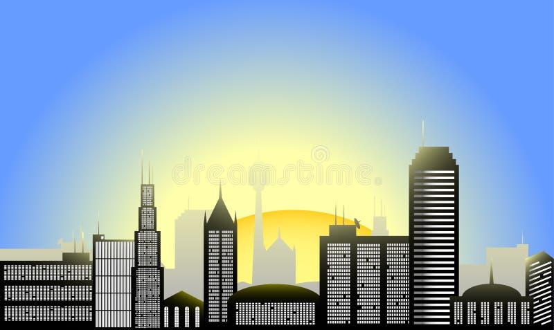 Sunrise city illustration