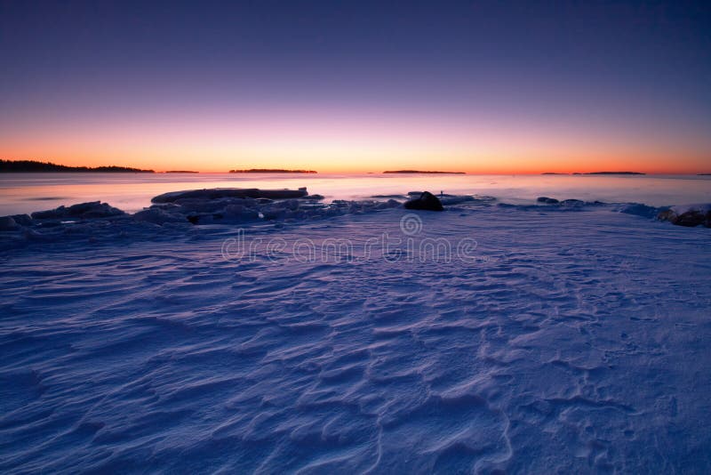 Sunrise in cold morning