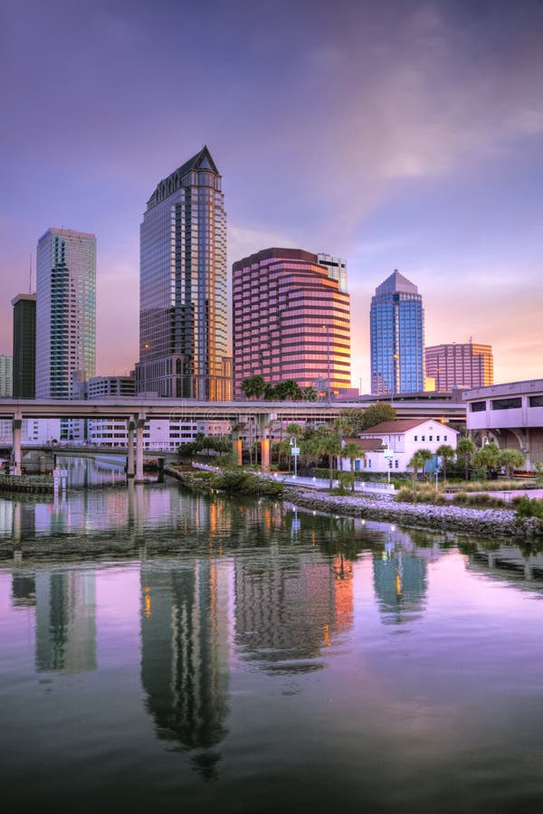 Sunrise downtown Tampa stock image. Image of america - 12354485