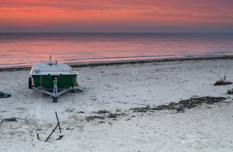 Sunrise at fishing village, Baltic Sea, Latvia