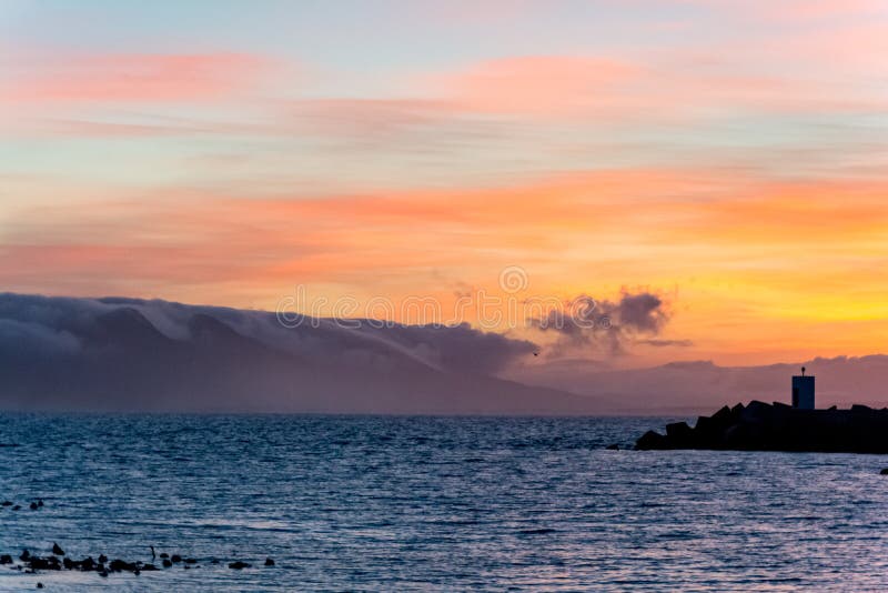 Sunrise at the Harbor of Hermanus stock images Sunrise at the Harbor of Hermanus stock images