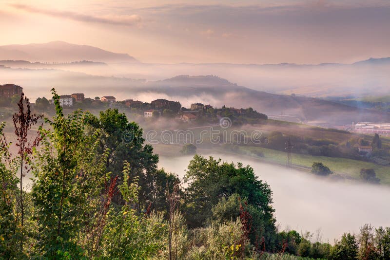 Sunrise on the hills of Todi, Umbria