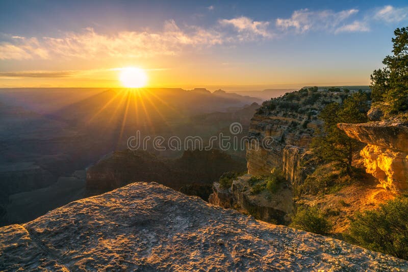 Sunrise At Hopi Point On The Rim Trail At The South Rim Of Grand Canyon