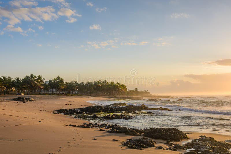 Sunrise in Itapuã Beach - Salvador - Bahia - Brazil stock image Sunrise in Itapuã Beach - Salvador - Bahia - Brazil stock image