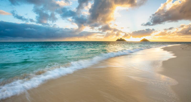 Sunrise at Lanikai Beach in Kailua Oahu Hawaii