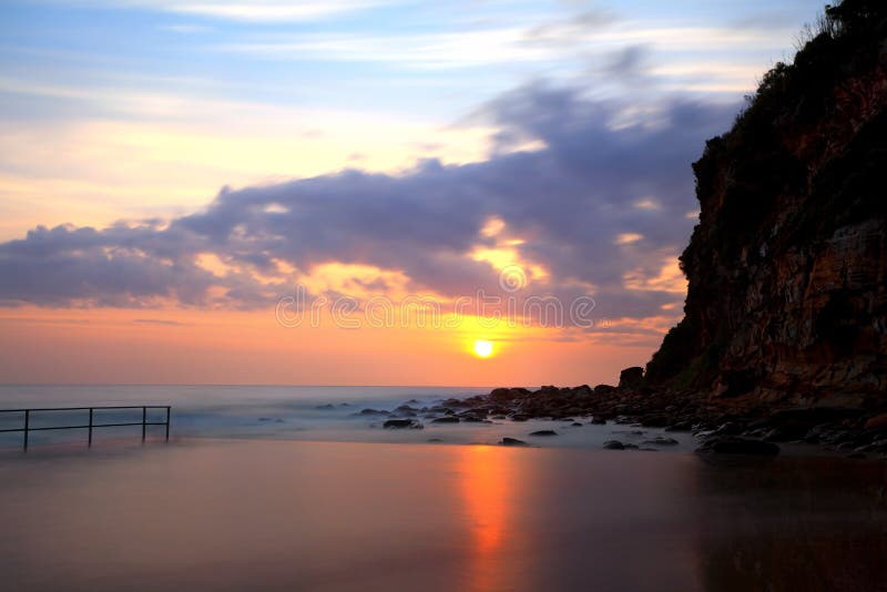 Sunrise at Macmasters Beach NSW Australia royalty free stock image