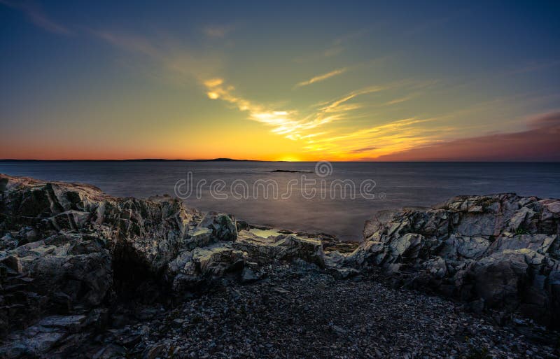 Sunrise in Maine stock image. Image of harbor, acadia 156241745