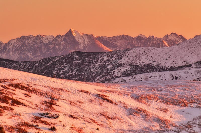 Krivan peak from Mala Chochula peak in Low Tatras mountains