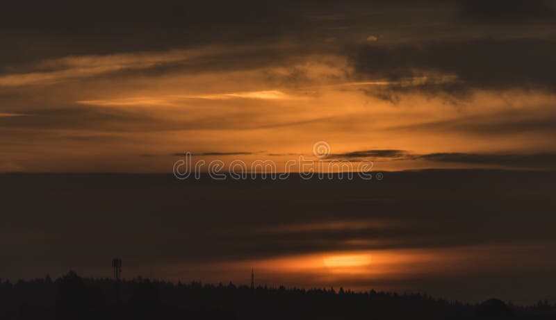 Sunrise near Krasna Lipa town royalty free stock photo Sunrise near Krasna Lipa town royalty free stock photo