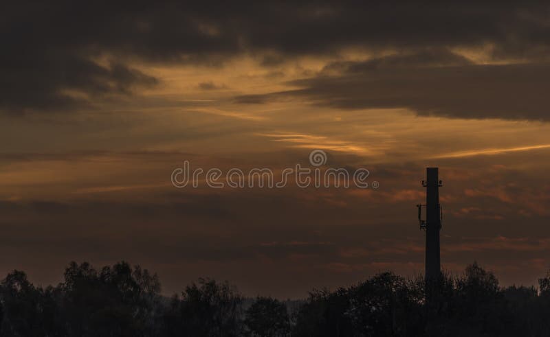 Sunrise near Krasna Lipa town stock images Sunrise near Krasna Lipa town stock images