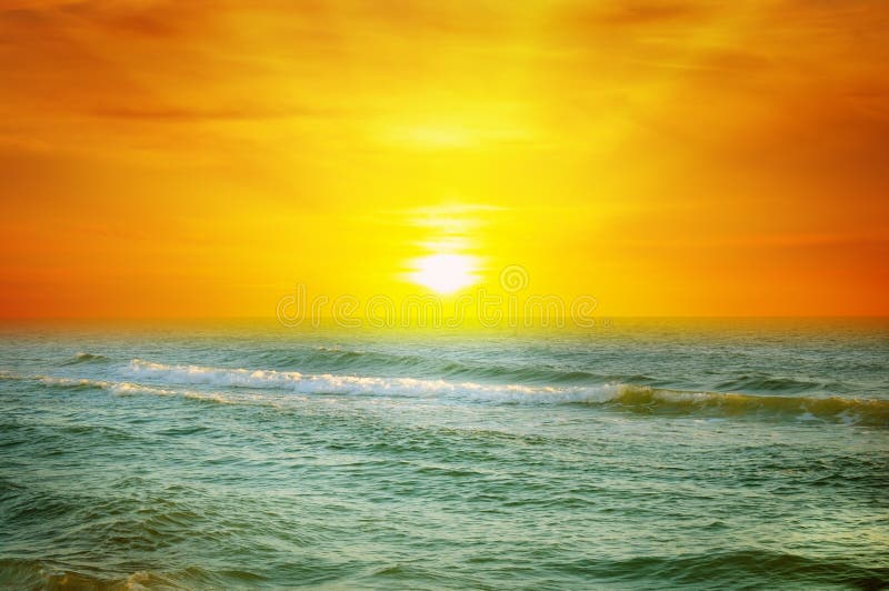 Sunrise on the ocean stock image. Image of clouds, cumulus - 54621575