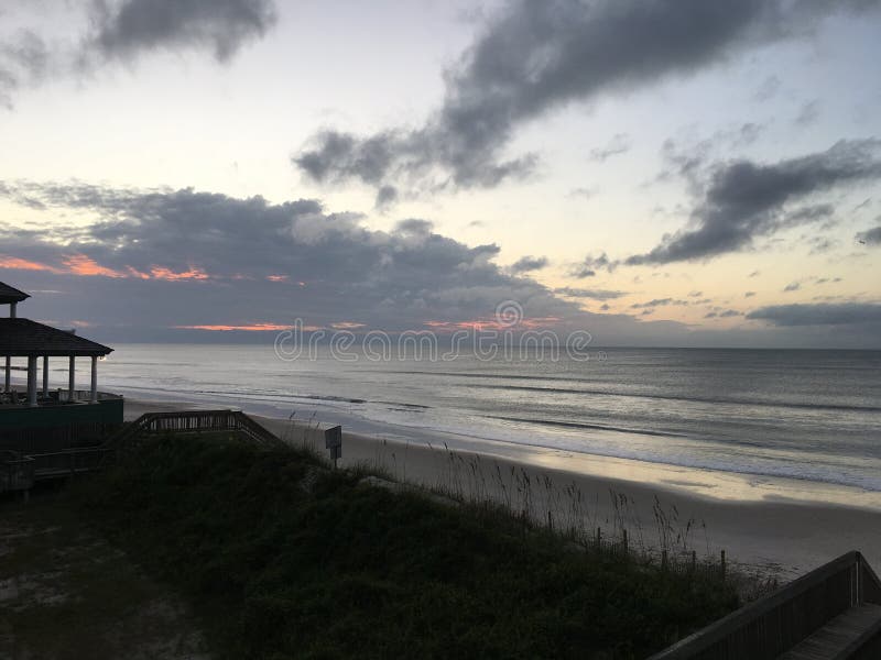 Sunrise Over the Atlantic Ocean Coastline, North Carolina Stock Photo - Image of calming, dunes