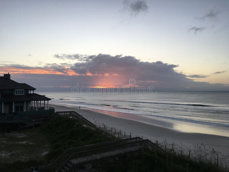 Sunrise Over the Atlantic Ocean Off North Carolina Stock Image - Image of calming, peaceful