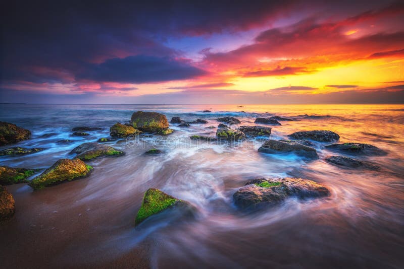 Sunrise Over the Beach. Beautiful Morning Over the Sea, Nature Wallpaper Stock Image - Image of nature, ocean: 107423405 Sunrise Over the Beach. Beautiful Morning Over the Sea, Nature Wallpaper Stock Image - Image of nature, ocean: 107423405