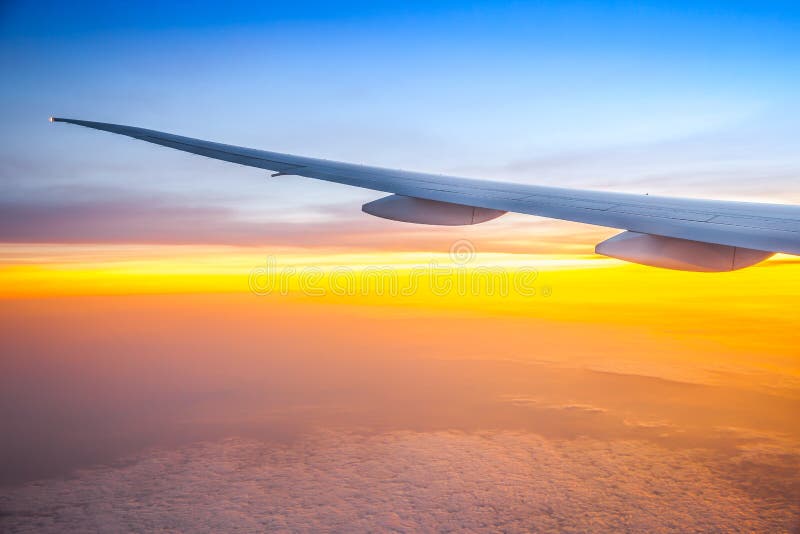 Sunrise over the clouds stock image