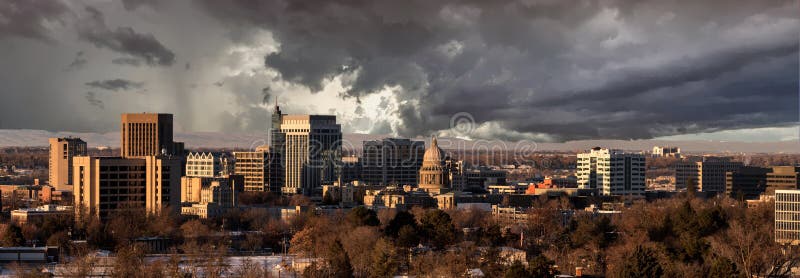 Sunrise over and dramatic sky Boise Idaho royalty free stock photos Sunrise over and dramatic sky Boise Idaho royalty free stock photos