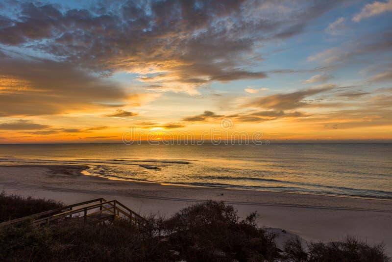 Sunrise over Gulf of Mexico on St George Island Florida