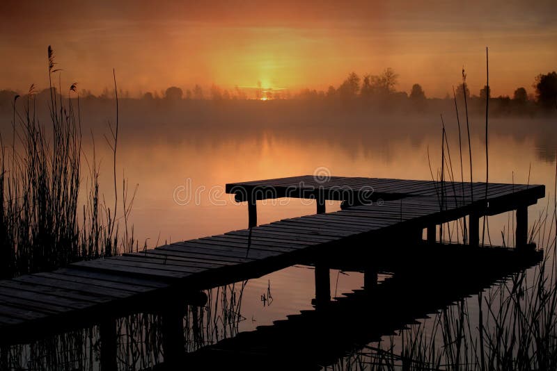 Sunrise over lake