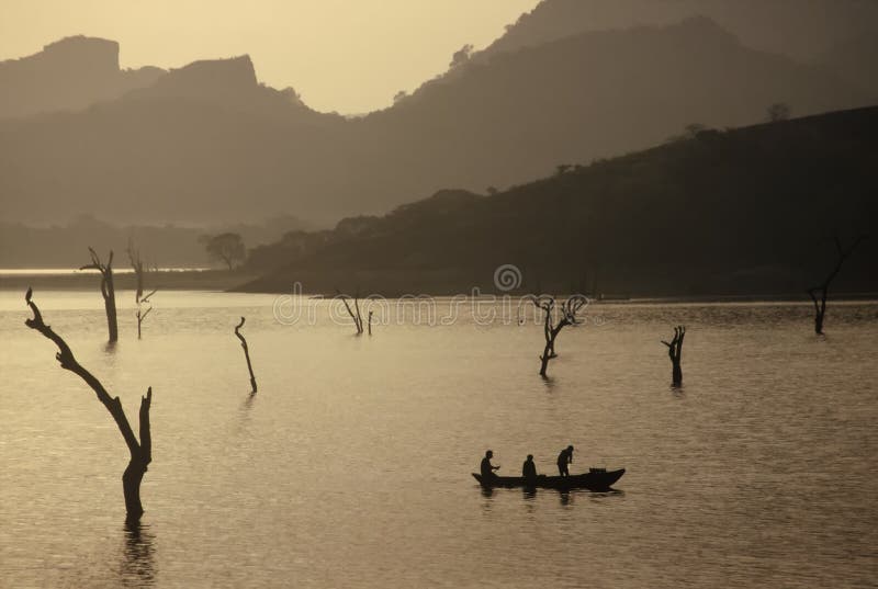 Sunrise over a Lake,Sri Lanka