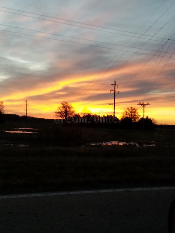 Sunrise in at Rend Lake in Southern Illinois Stock Photo Image of