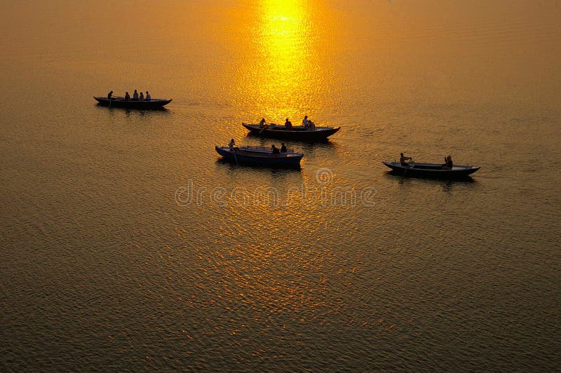Sunrise on the river Ganges