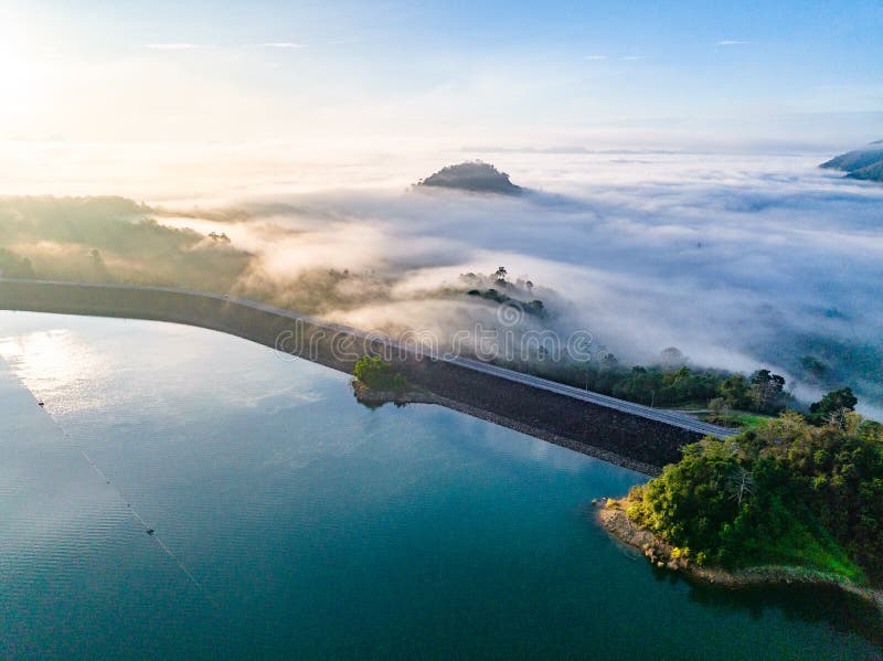 Sunrise Sea of Fog Above Khao Sok National Park, Surat Thani, Thailand