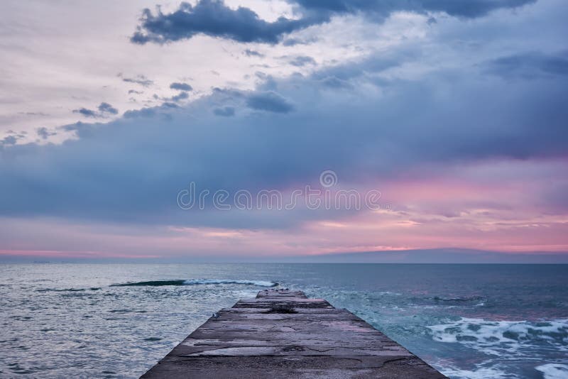 Sunrise at the sea. Seascape of the morning dawn. Early morning