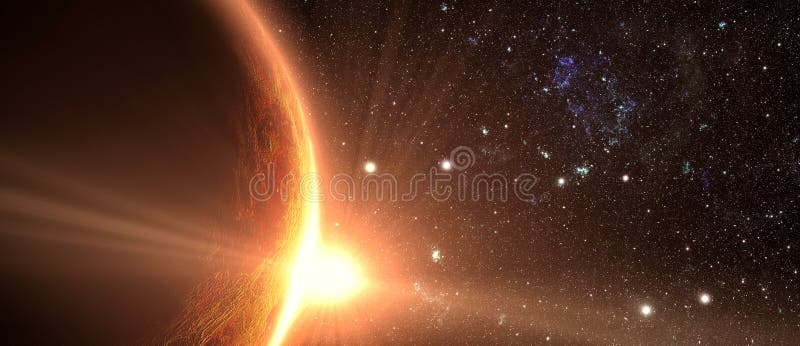 Sunrise seen from space on venus stock photo Sunrise seen from space on venus stock photo