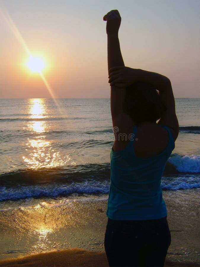 Sunrise stretching stock image. Image of sunset, mobile 42577221