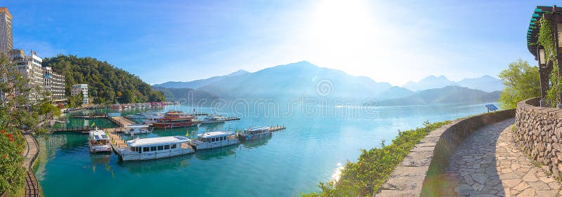 Sunrise in Sun Moon Lake Taiwan stock images Sunrise in Sun Moon Lake Taiwan stock images