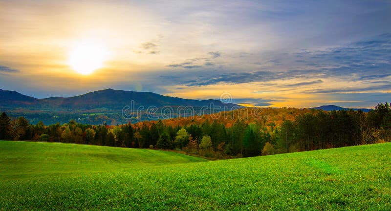 Sunrise in Vermont in the fall stock photo Sunrise in Vermont in the fall stock photo