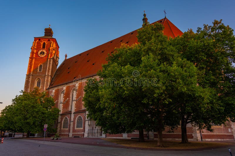 Sunrise view of Liebfrauenmunster church in German town Ingolsta